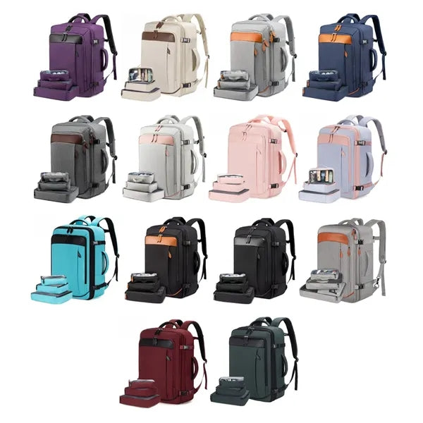 40L Expandable Travel Backpack with Organizer Cubes