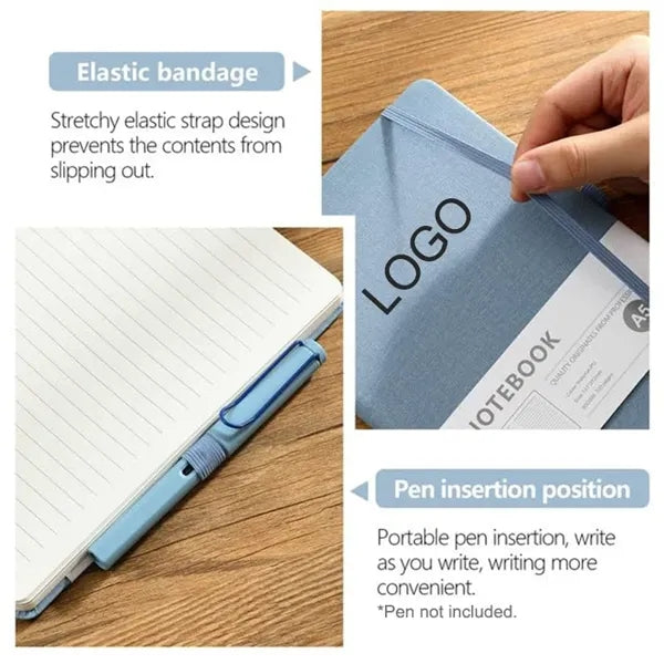 Customizable Lined Notebook with Pen Loop Journal