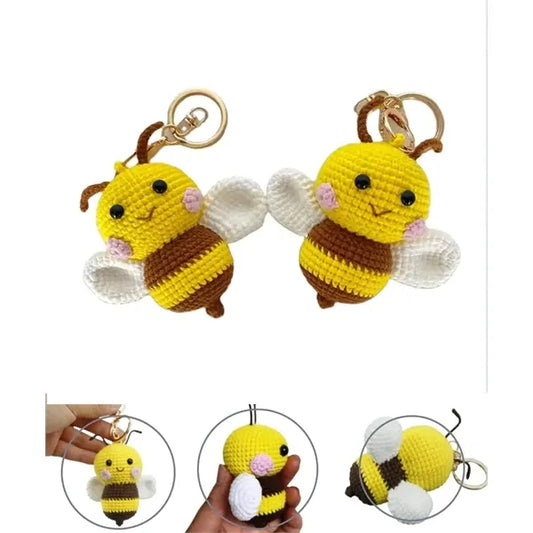Handmade Crochet Bee Keychain