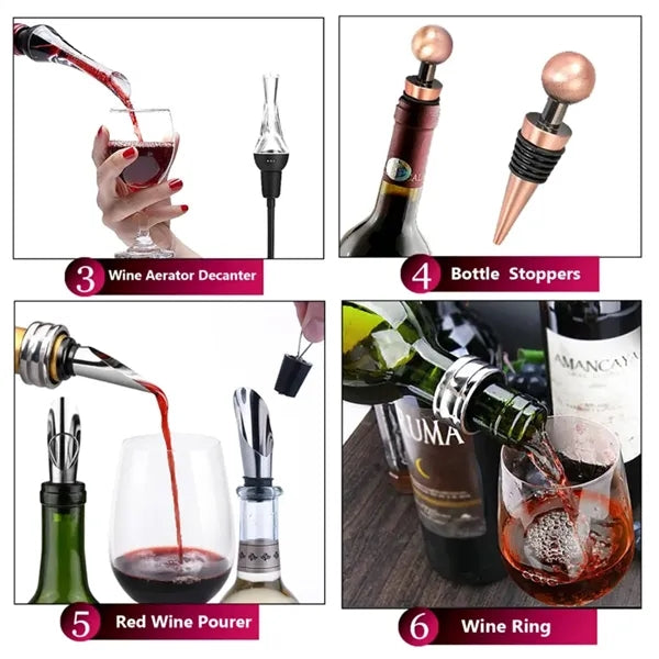 9-Piece Wine Tool and Chess Set Gift Box with Corkscrew