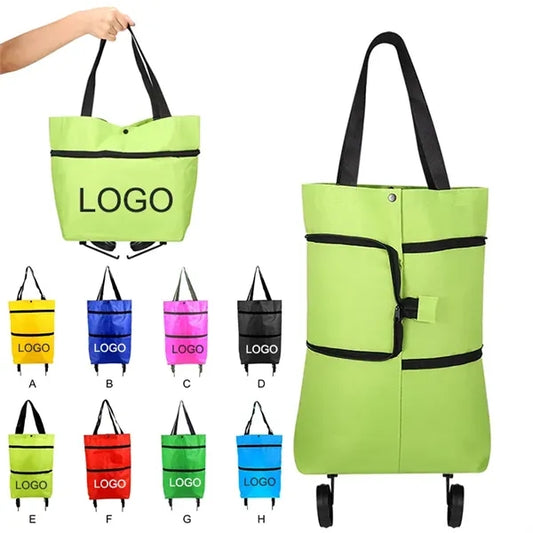 2 in 1 Foldable Shopping Cart Trolley Grocery Bag