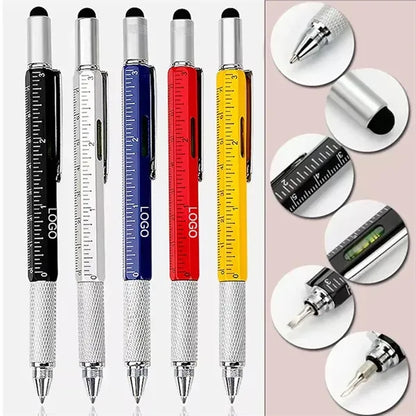 6 in 1 Multitool Screwdriver Pen with Ruler Stylus Tool Set