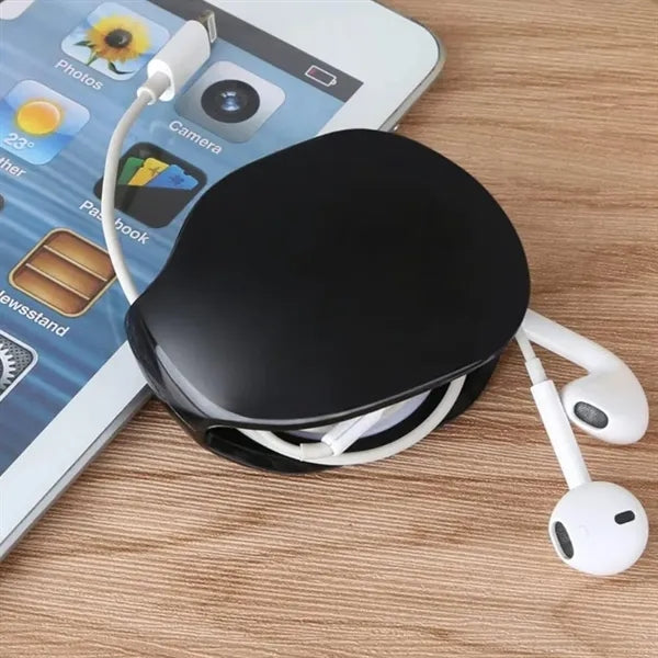 Round Cable Organizer Case for Earbuds and Charging Cords