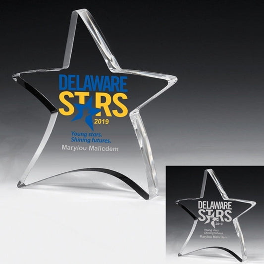 3/4" Thick Moving Star Paperweight - 4 1/2" x 5"