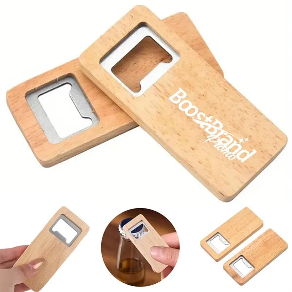 Eco-Friendly Wooden Bottle Opener for Beverages