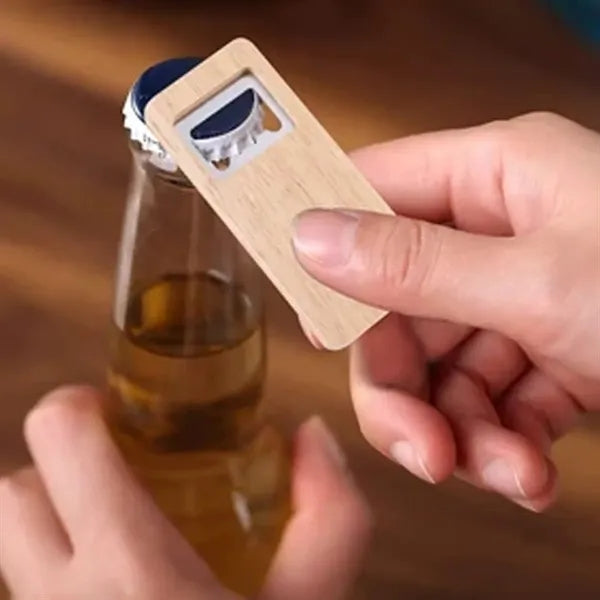 Eco-Friendly Wooden Bottle Opener for Beverages