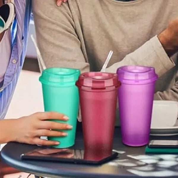 16Oz. Plastic Shaker Cup with Flip Lid in Assorted Colors
