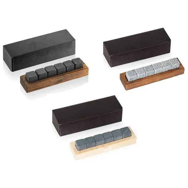 Whiskey Chilling Stones Gift-Set W/ Wooden Tray and Gift Box