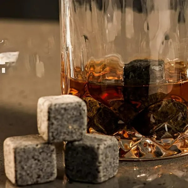 Whiskey Chilling Stones Gift-Set W/ Wooden Tray and Gift Box