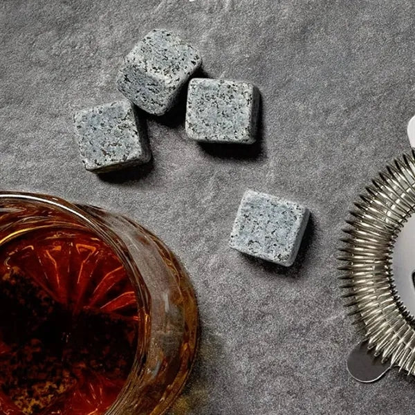 Whiskey Chilling Stones Gift-Set W/ Wooden Tray and Gift Box