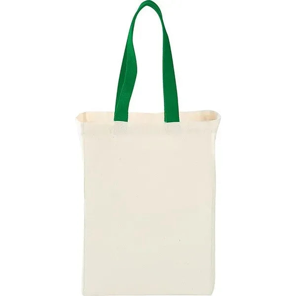 7 Oz Cotton Canvas Grocery Bag with Colored Handles