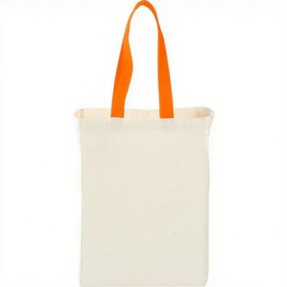 7 Oz Cotton Canvas Grocery Bag with Colored Handles