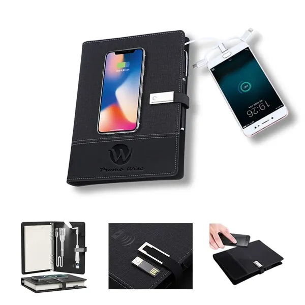 Rechargeable Laptop Power Bank Notepad With USB Flash Drive