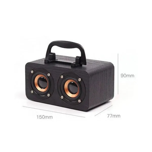 Wood Finish Bluetooth Speaker with Handle