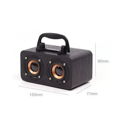 Wood Finish Bluetooth Speaker with Handle