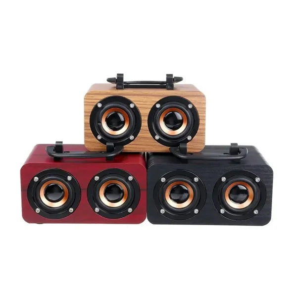 Wood Finish Bluetooth Speaker with Handle