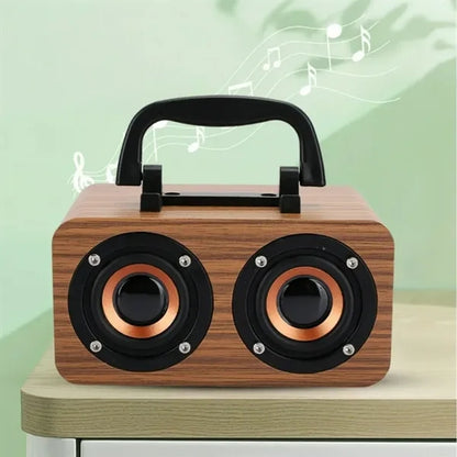 Wood Finish Bluetooth Speaker with Handle