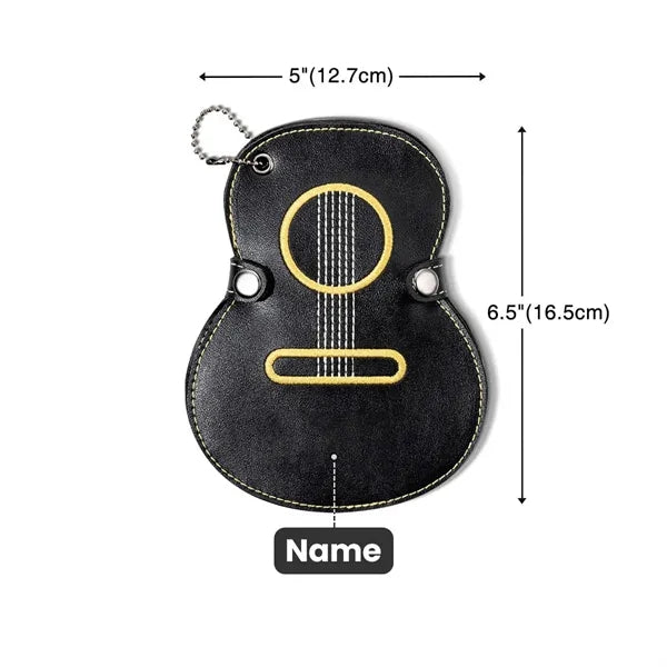Mini Large Capacity Guitar Leather Embroidered Pick Bag
