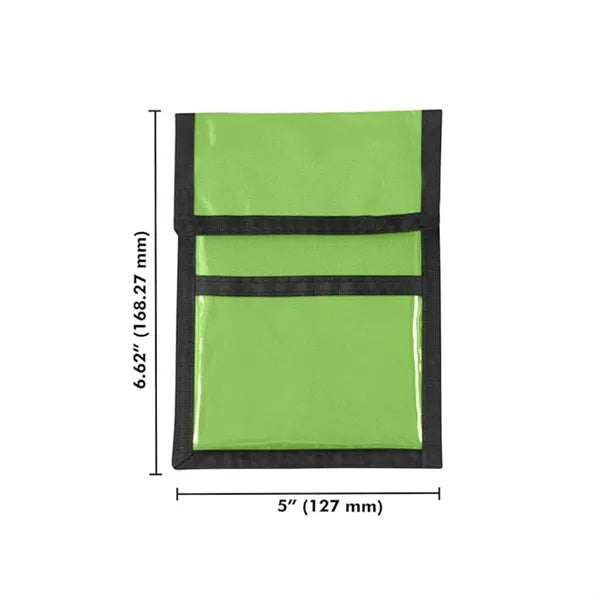 Neck Wallet Badge Holder with Zipper Pockets and ID Window
