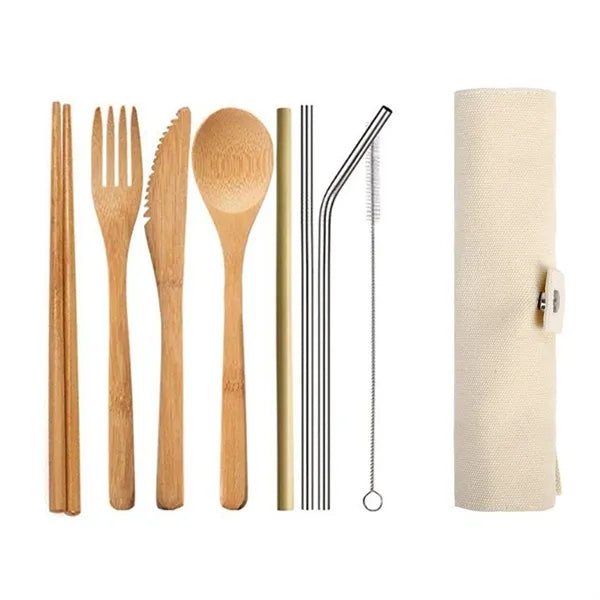 Sustainable Thick Eco-Friendly Bamboo Cutlery Set