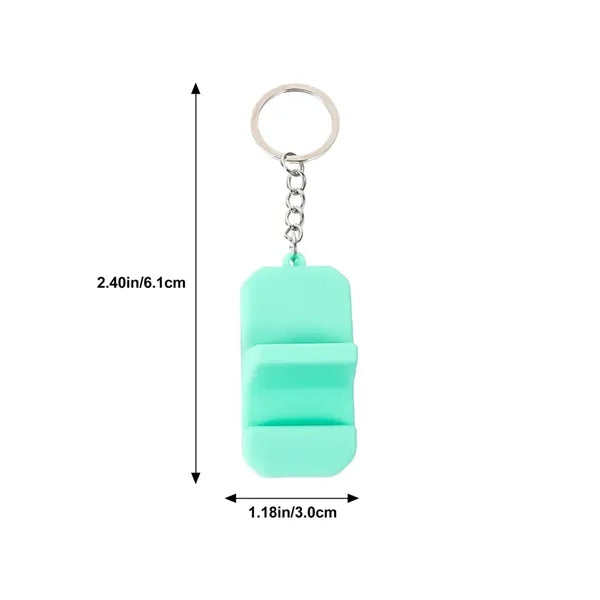 Portable Mini Card Slot Design PVC Phone Holder Keychain