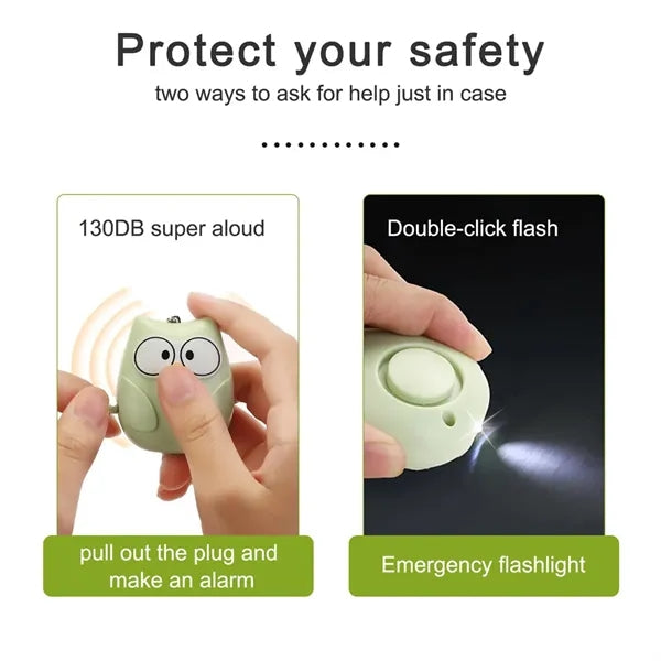 Owl Shape Environmentally Friendly Safety Alarm Keychain