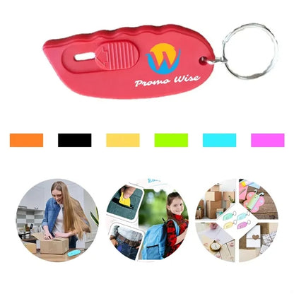 Mini Safety Automatic Rebound ABS Keyring Courier Knife