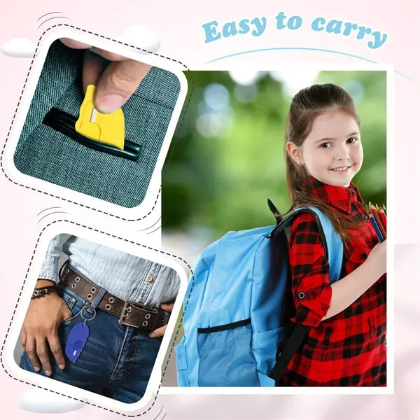 Mini Safety Automatic Rebound ABS Keyring Courier Knife