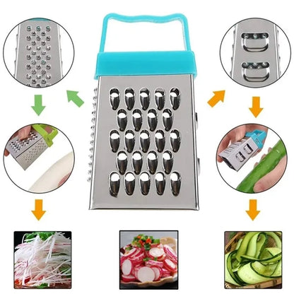 Portable Four-sided Stainless Steel Cheese Vegetable Grater
