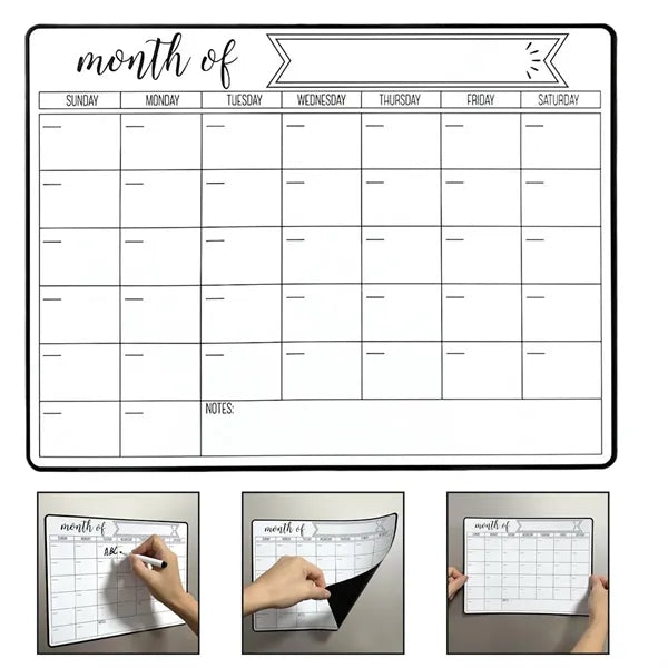 16 IN Refrigerator Magnetic Dry Erase Calendar