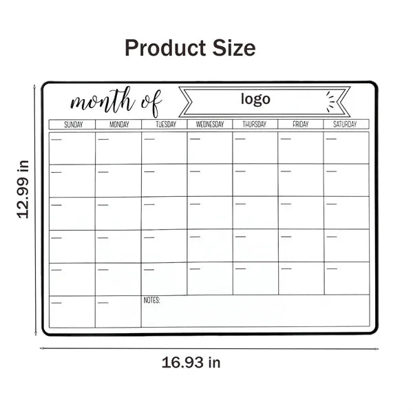 16 IN Refrigerator Magnetic Dry Erase Calendar