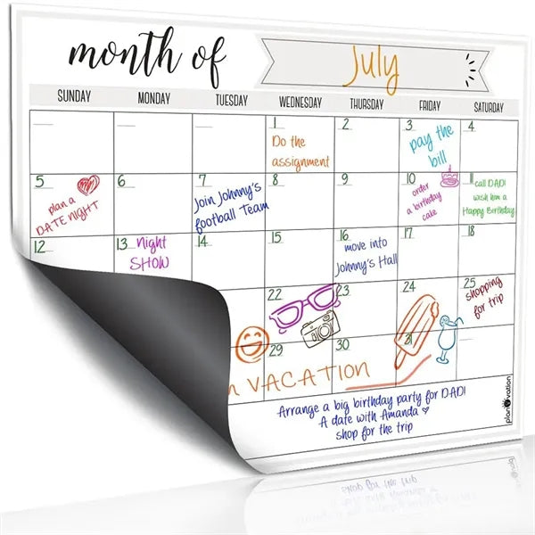16 IN Refrigerator Magnetic Dry Erase Calendar