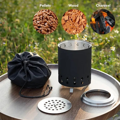 Tabletop Smokeless Fire Pit with Foldable Legs