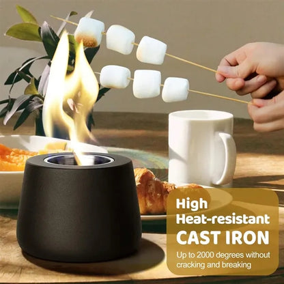 Indoor Tabletop Fire Pit Smores Maker with Lid
