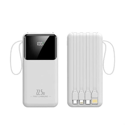 Slim Large Capacity Portable Power Bank with Built-in Cables