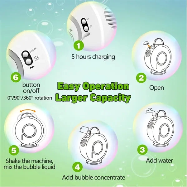 Electric Rotatable Portable Bubble Maker Toy