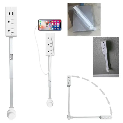 Rotating Power Outlet Extender with Extension Arm