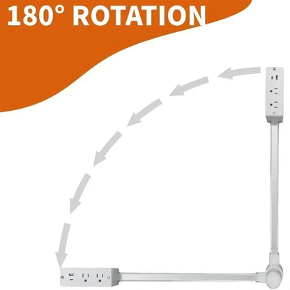 Rotating Power Outlet Extender with Extension Arm