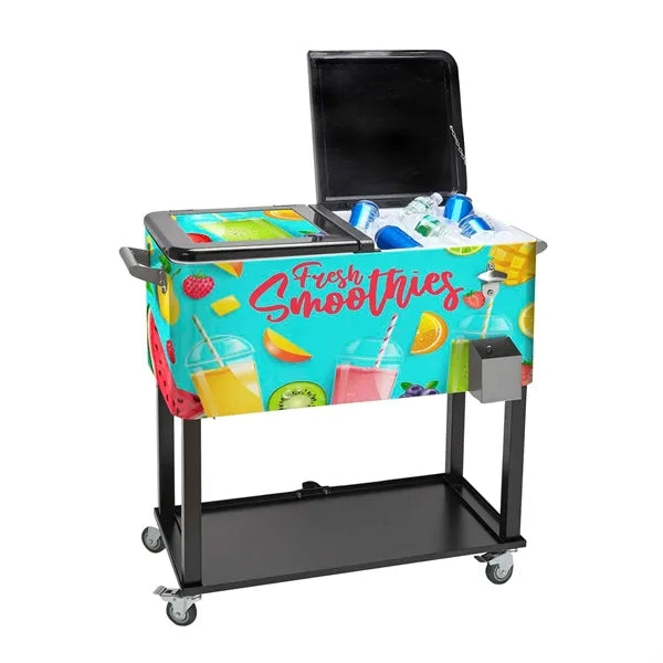 Rolling Cooler Vending Cart, Wrap Graphic & Lid Decals
