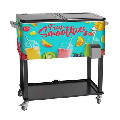 Rolling Cooler Vending Cart, Wrap Graphic