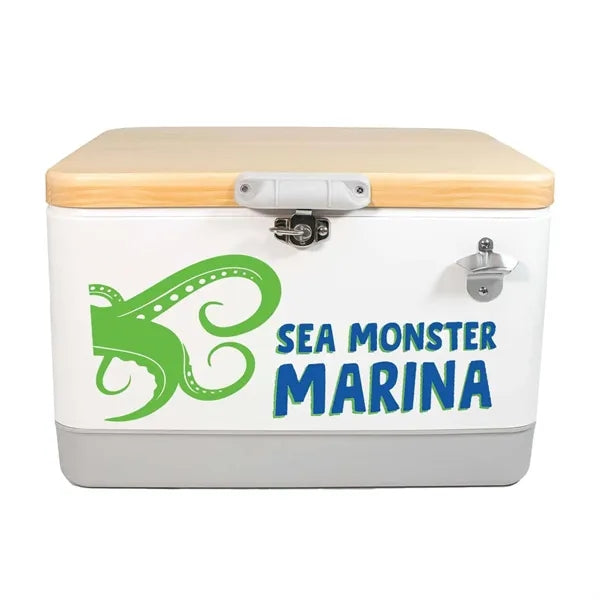 Sasquatch 54QT Wood Top Cooler, Front Decal