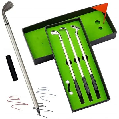 3 Piece Golf Pen Set Gift Fun Office Toys