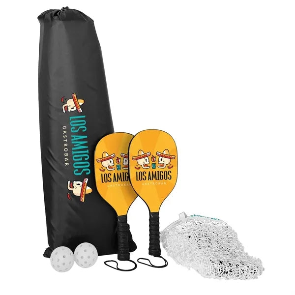 Pickleball Set Plus with Net, Double-Sided Paddles