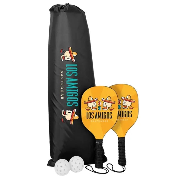 Pickleball Set Plus with Net, Double-Sided Paddles