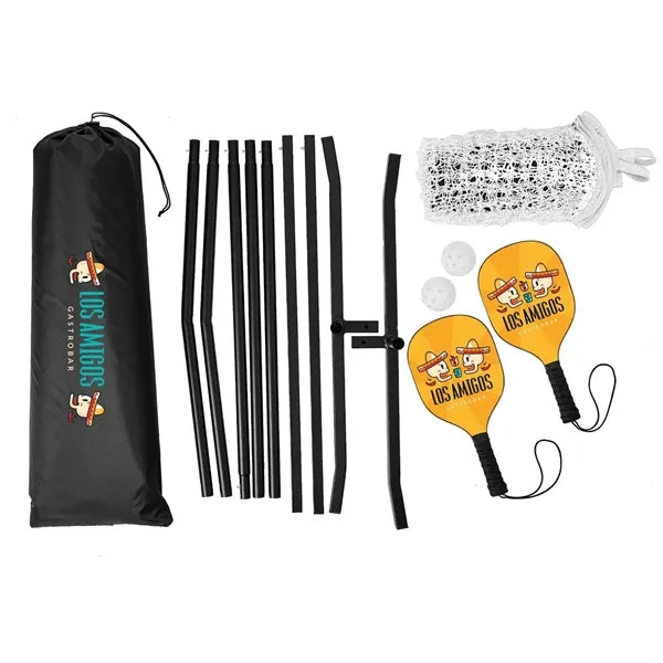 Pickleball Set Plus with Net, Double-Sided Paddles