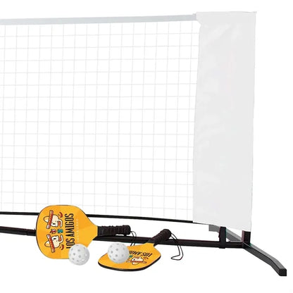 Pickleball Set Plus with Net, Single-Sided Paddles
