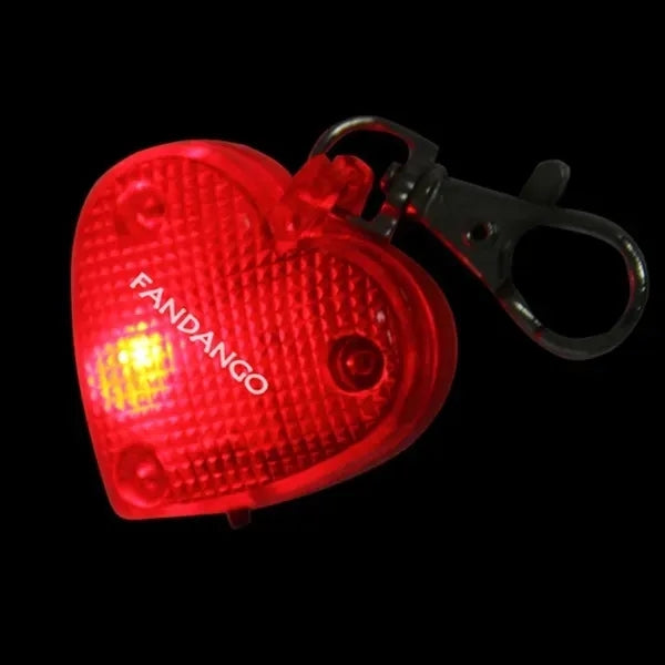 Flashing LED Heart Pet Pendant Keychain