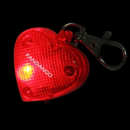 Flashing LED Heart Pet Pendant Keychain