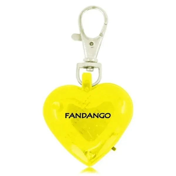 Flashing LED Heart Pet Pendant Keychain