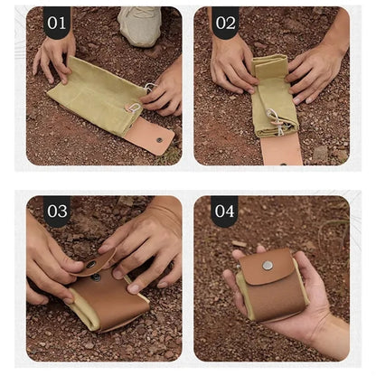 Heavy-Duty Canvas Folding Tool & Foraging Storage Pouch.
